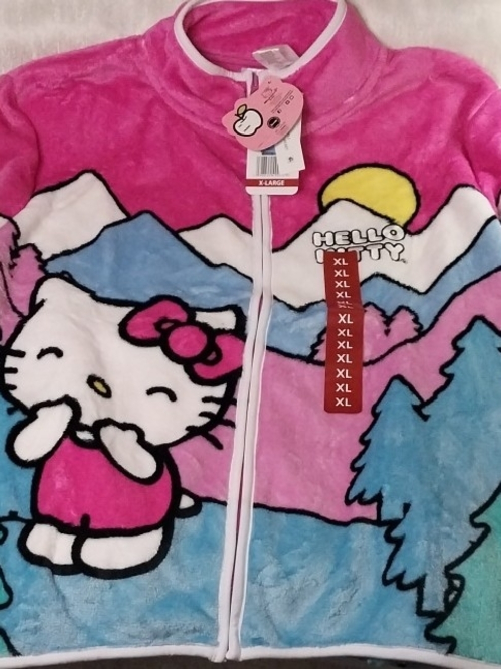 Hello Kitty Pink, Blue & Yellow Sherpa Jacket